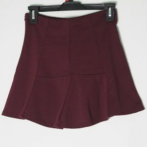 NWOT Burgundy/Wine Mini Skater Skirt